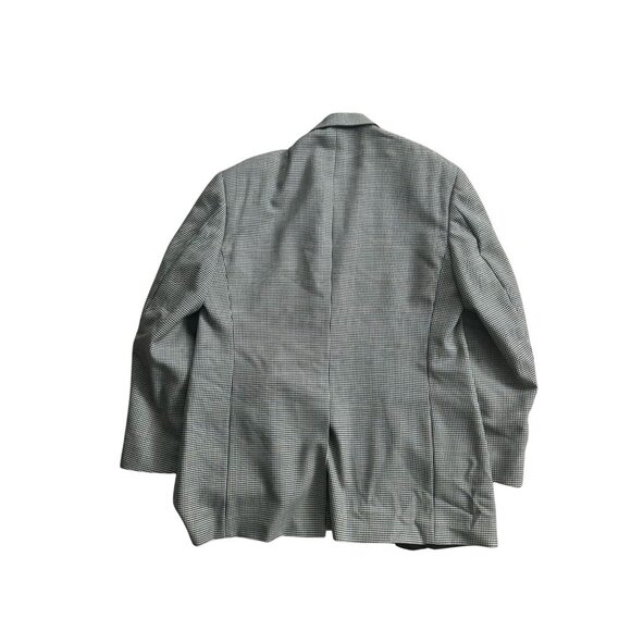 EVAN PICONE Men's Vintage Filenes Black Houndstooth Wool Blazer Jacket Size 44 L - Picture 2 of 10